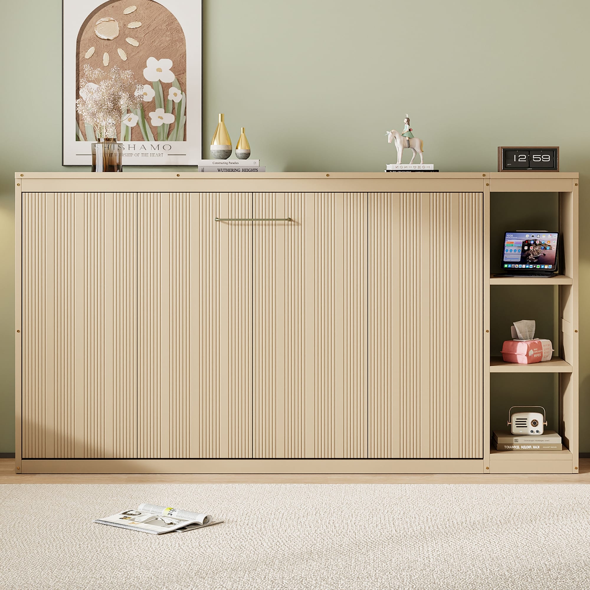 Murphy Bed With Bookshelf For Samll Space Full Twin Size