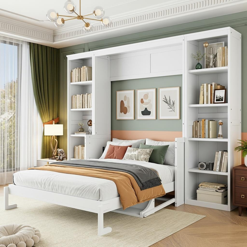 Murphy Bed With Built In Desk And Bookshelf By Harper Bright Designs