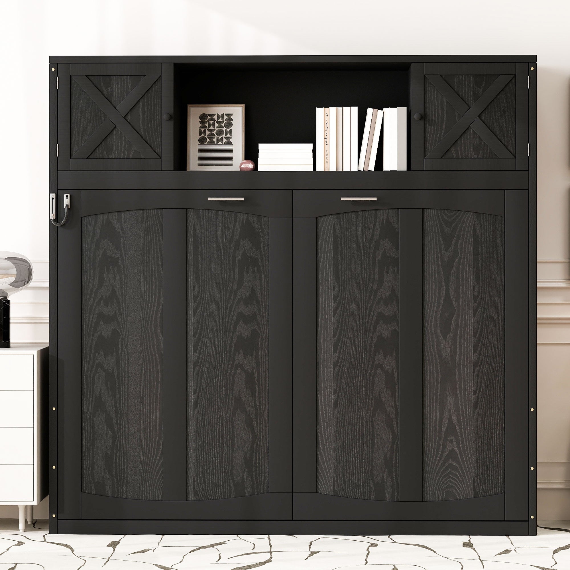 Murphy Bed With Wood Grain Finish Wall Bed Cabinet Bed