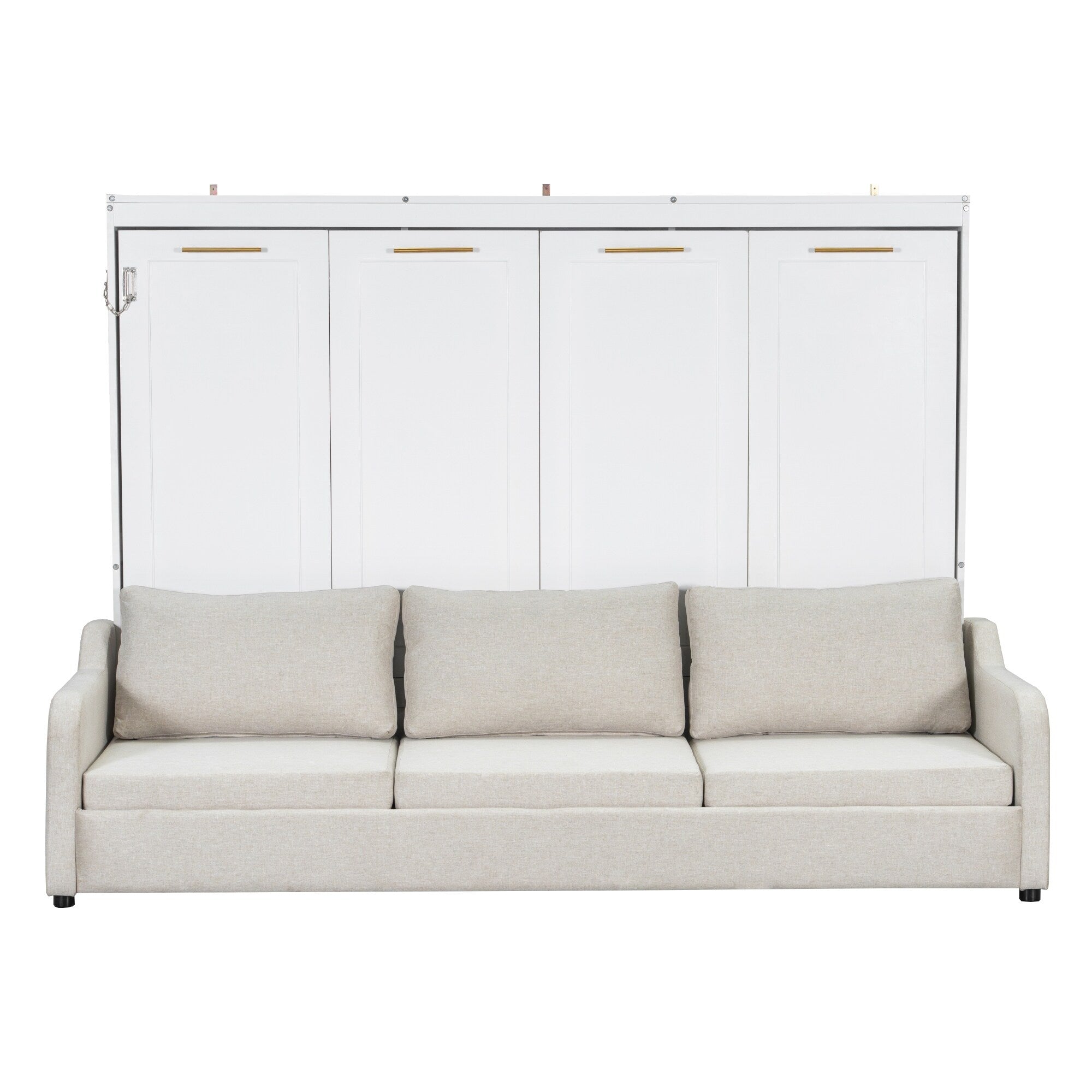 Murphy Cabinet Bed With Folding Sofa Built In Storage Shelves And Led Light