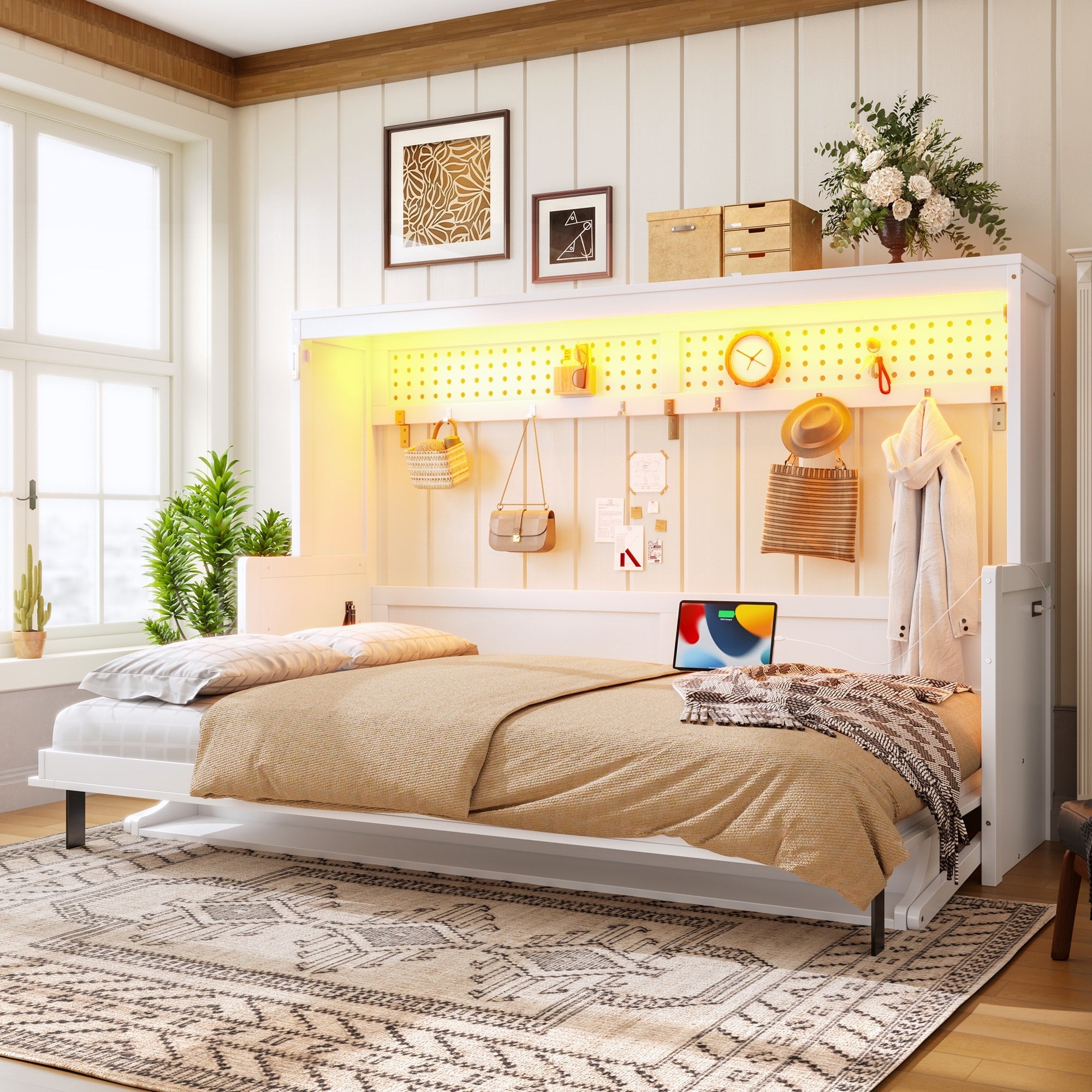 Murphy Platform Bed Frame With Usb Charging Station Led Lights