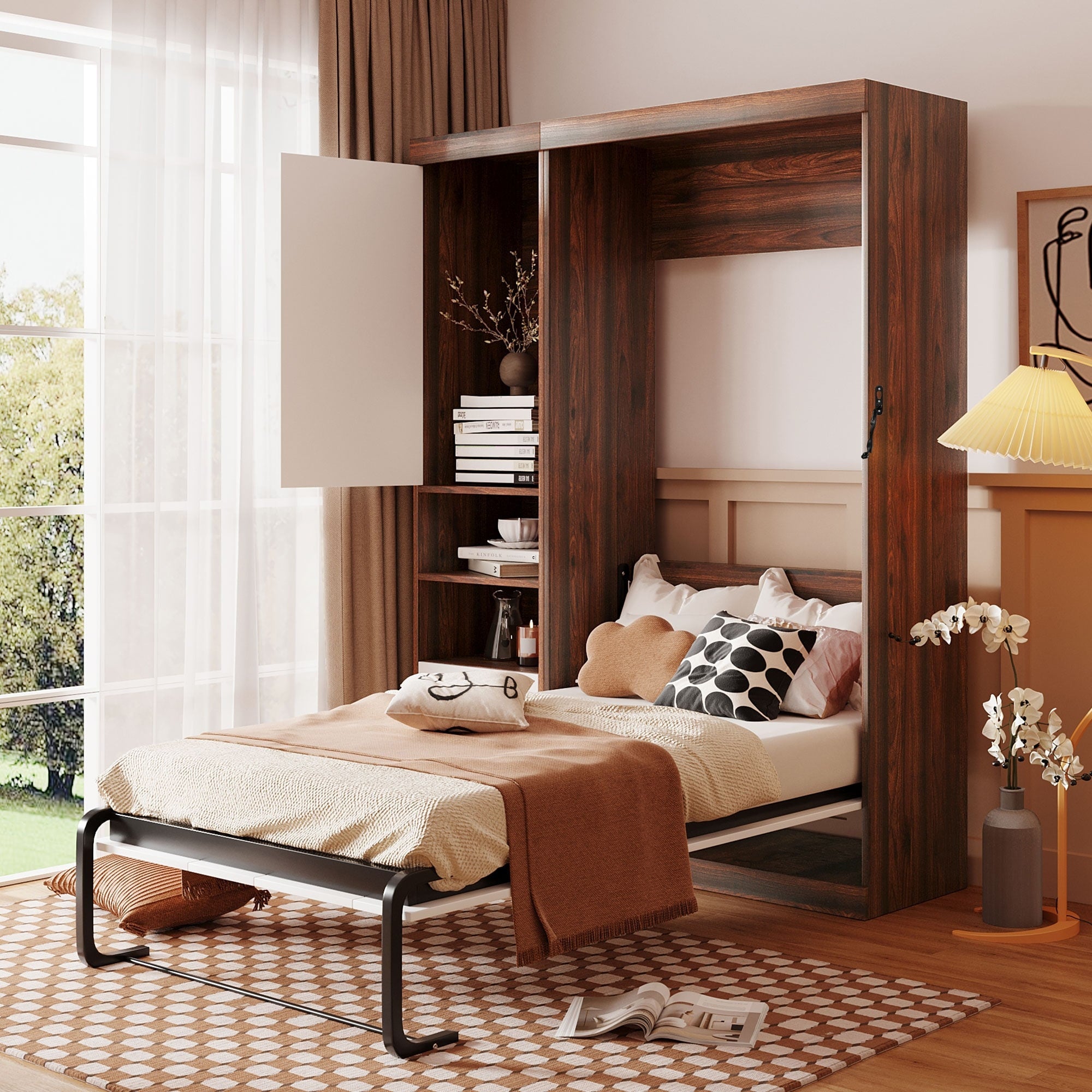 Murphy Wall Bed With Cabinet On Either Side Multi Functional Space Saver