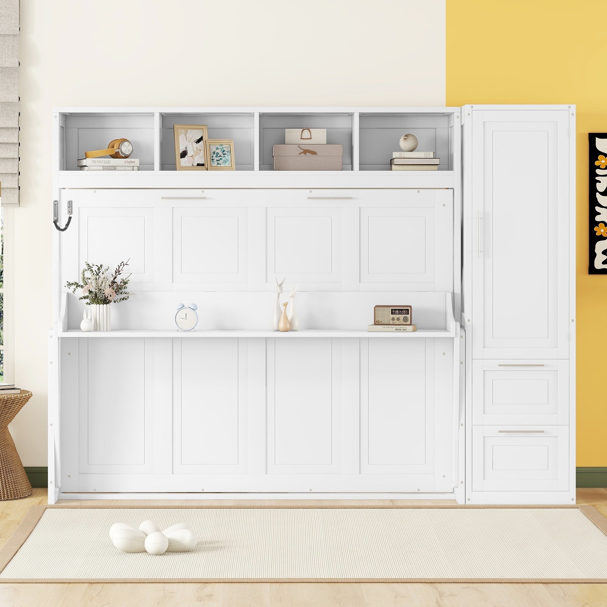 Murphy Wall Bed With Integrated Storage Closet And Drawers Queen Size Space Saver