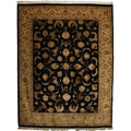 Museum Kashan Hand Knotted Wool Silk Black Gold Area Rug