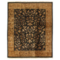 Museum Kashan Hand Knotted Wool Silk Black Gold Area Rug 12 X 14