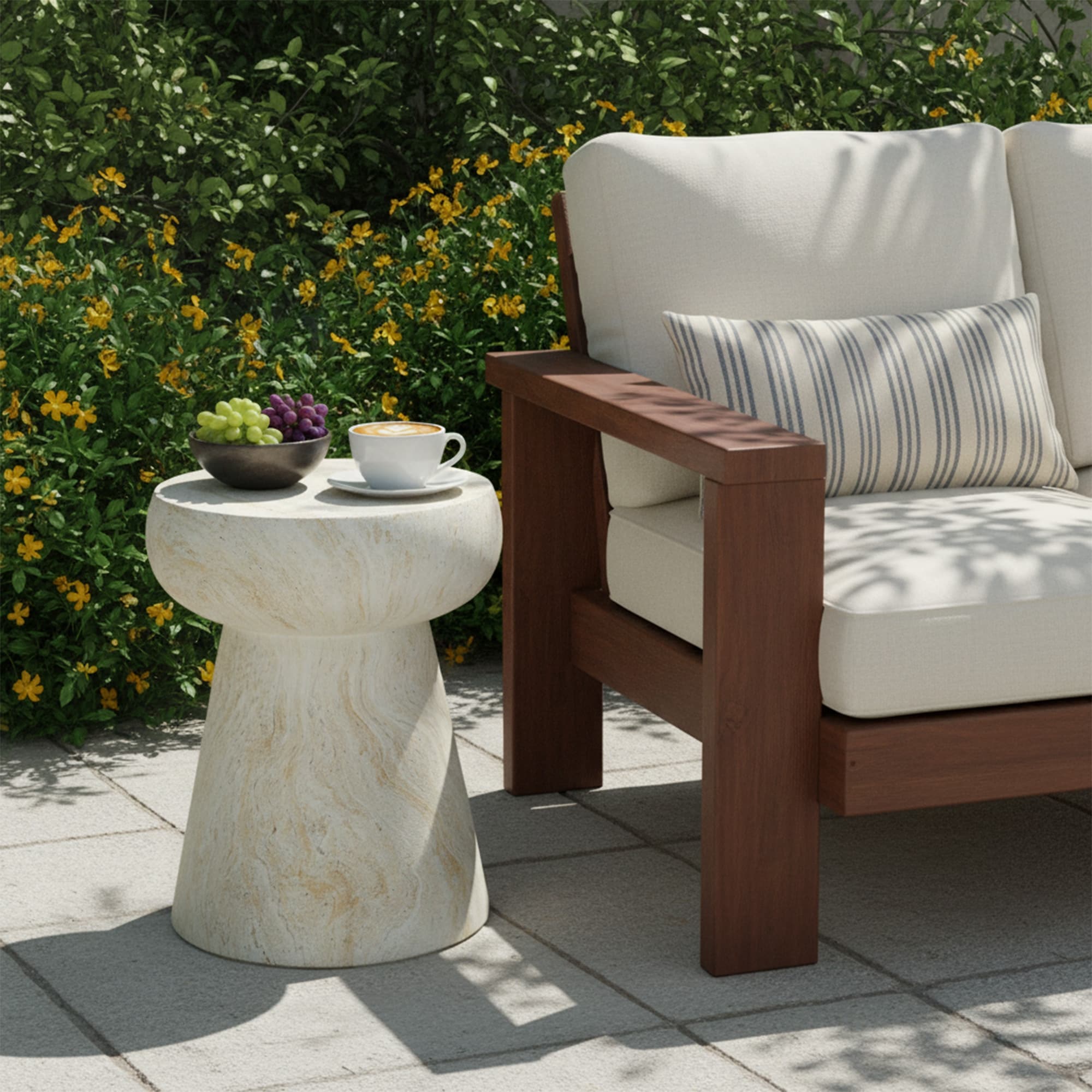 Mushroom Shaped Design Outdoor Side Concrete Tables Geometric Pedestal End Tablemulti Functional Decorative Coffee Table