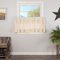 Vhc Brands Farmhouse Kitchen Solid Color Cotton Muslin Ruffled Tier Curtains