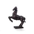 Mustang Horse Sculpture With Antracid Glazed Metal.