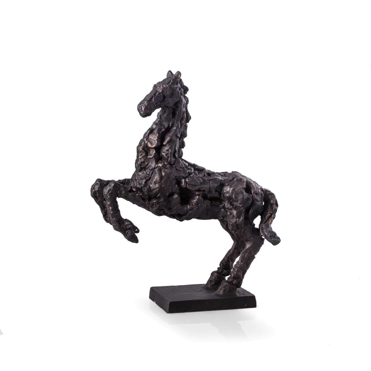 Mustang Horse Sculpture With Antracid Glazed Metal.