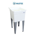 Mustee 18 In X 24 In 1 Basin White Freestanding Polypropylene Tub Utility Sink With Drain