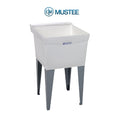 Mustee 20 In X 24 In 1 Basin White Freestanding Composite Tub Utility Sink With Drain