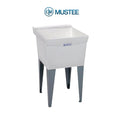 Mustee 20 In X 24 In 1 Basin White Freestanding Composite Tub Utility Sink With Drain