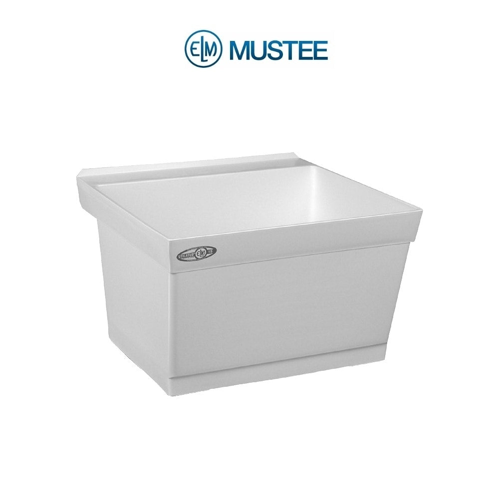 Mustee 23 In X 23.5 In 1 Basin White Wall Mount Composite Tub Utility Sink With Drain