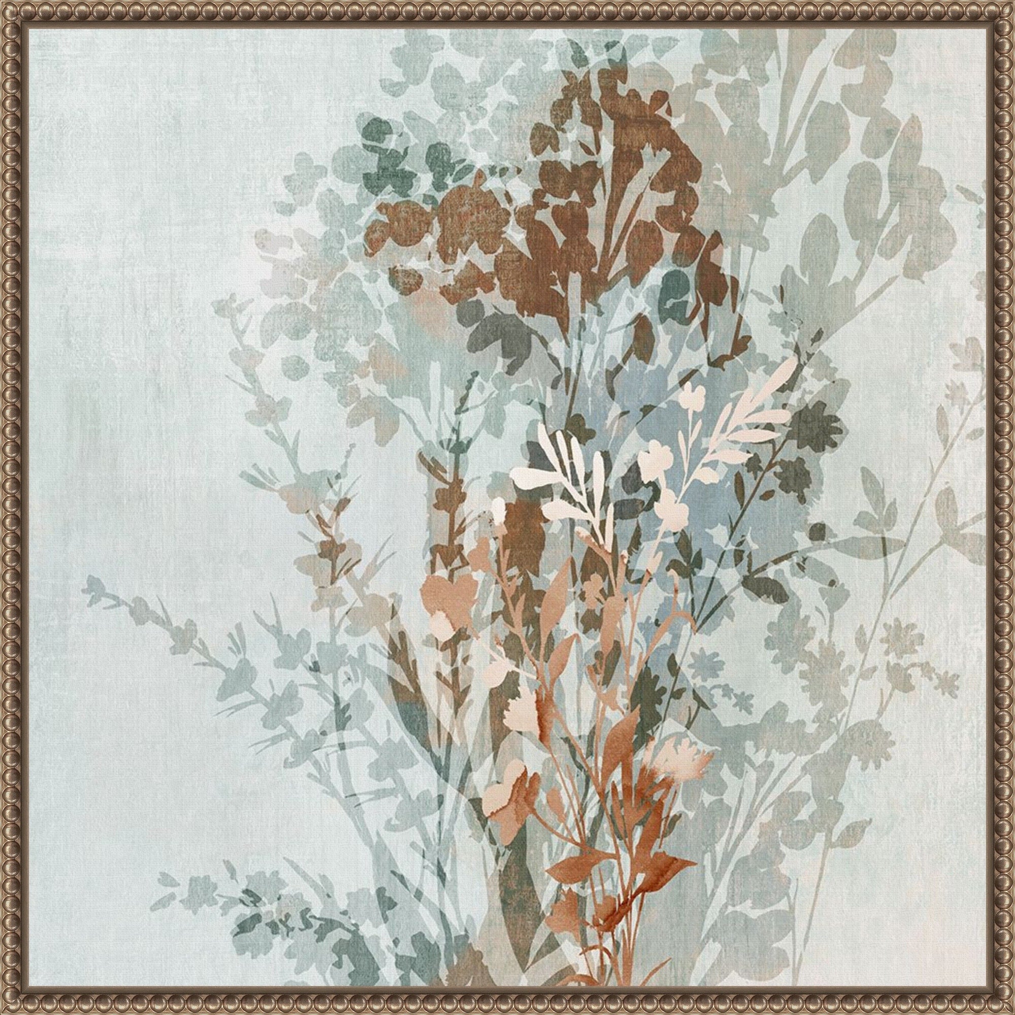 Muted Layers Of Floral Shadows By Alex Black Framed Canvas Wall Art Print