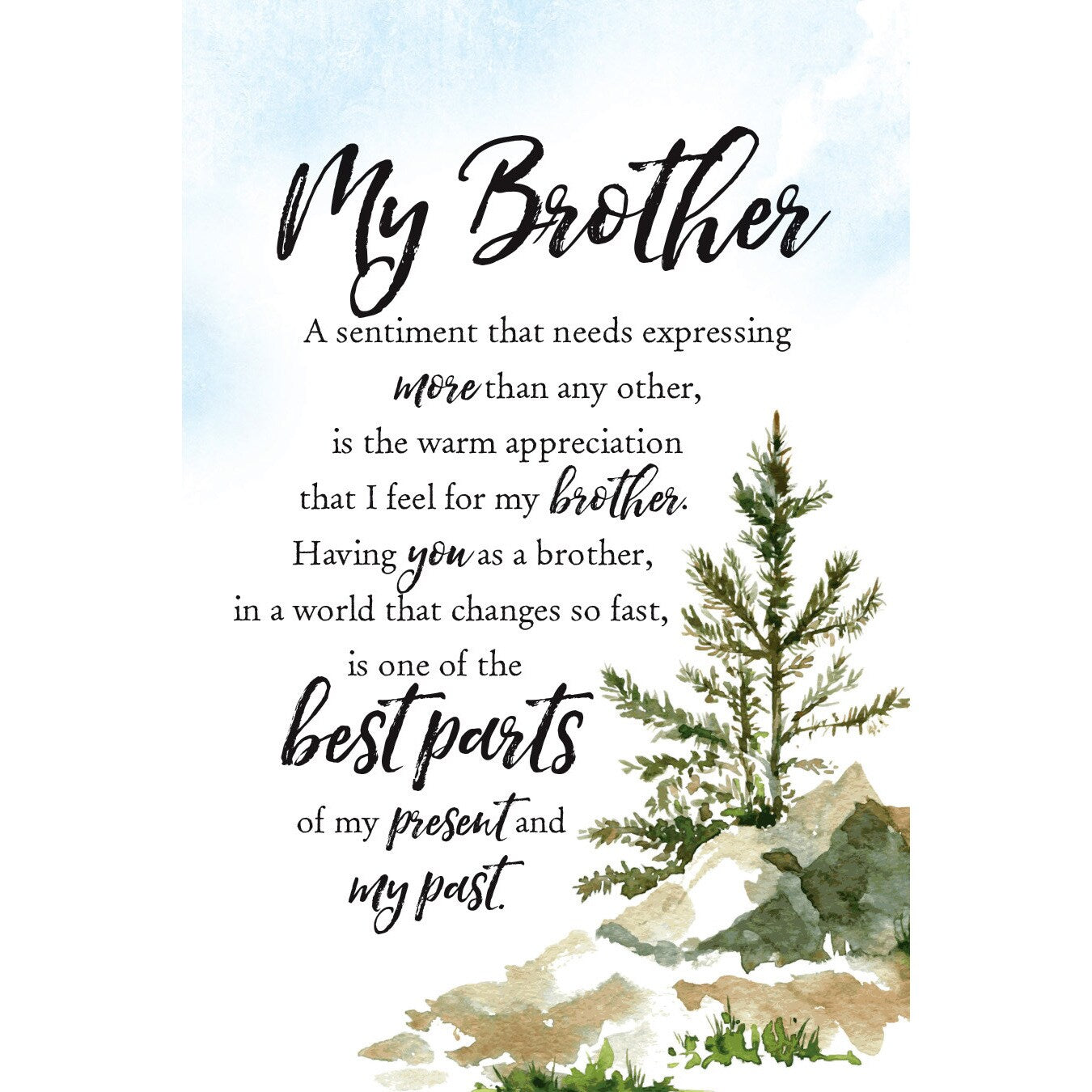 Woodland Grace Series My Brother Wood 6 Inch X 9 Inch Plaque With Easel