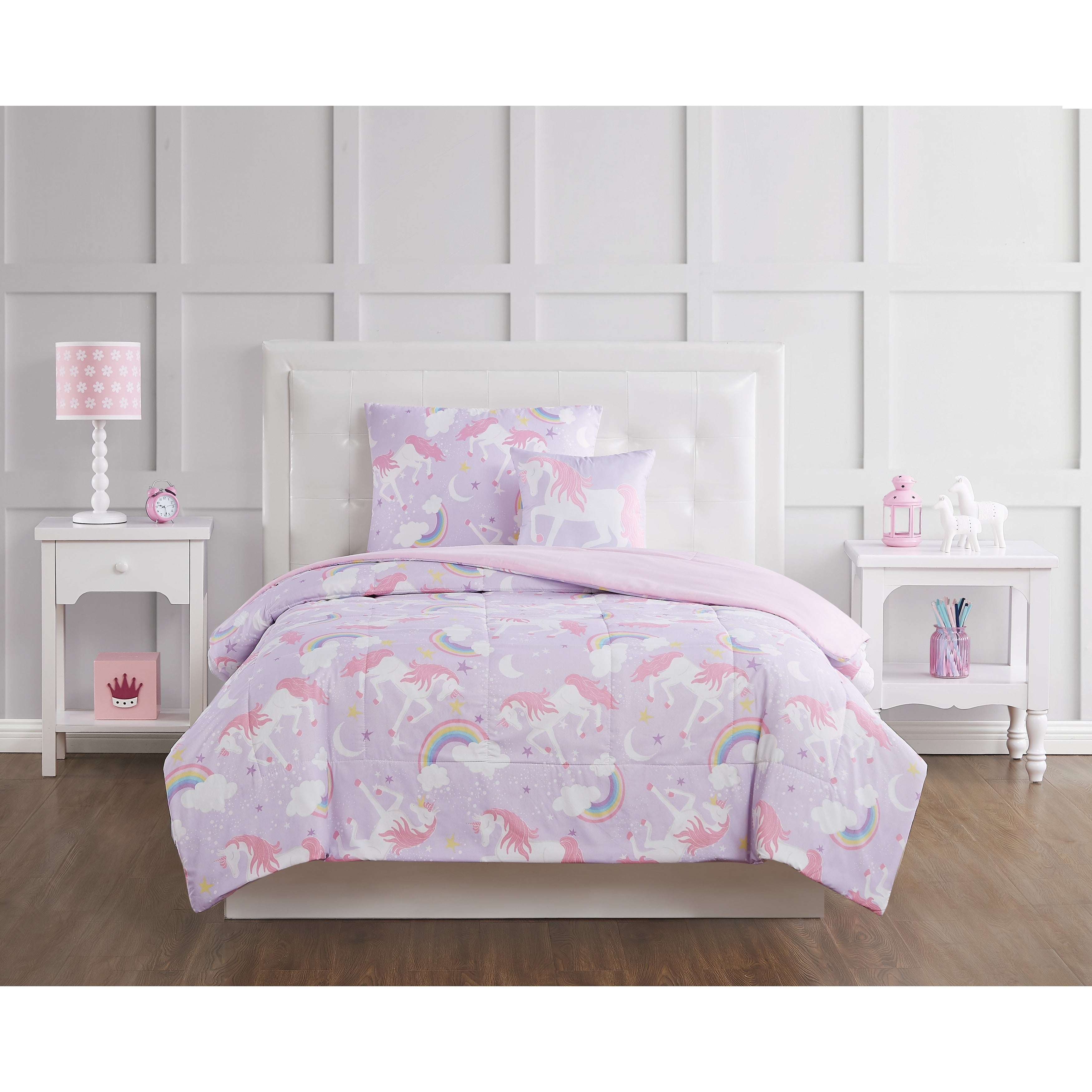 Porch Den Myrica Unicorn And Rainbow 4 Piece Comforter Set