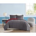 My World Solid Reversible 3 Piece Comforter Set
