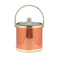 Mylar Polished Copper Brass 3 Qt Ice Bucket W Bale Handle Lucite Cover W Round Knob