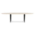 Mylo Coffee Table Oval Italian Botticino Marble Slim Metal Legs Creamy White