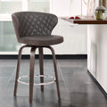 Mynette 30 Swivel Brown Faux Leather Bar Stool