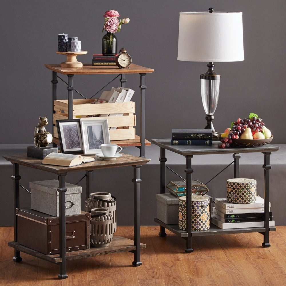 Myra Vintage Industrial Modern Rustic End Table By Inspire Q Classic