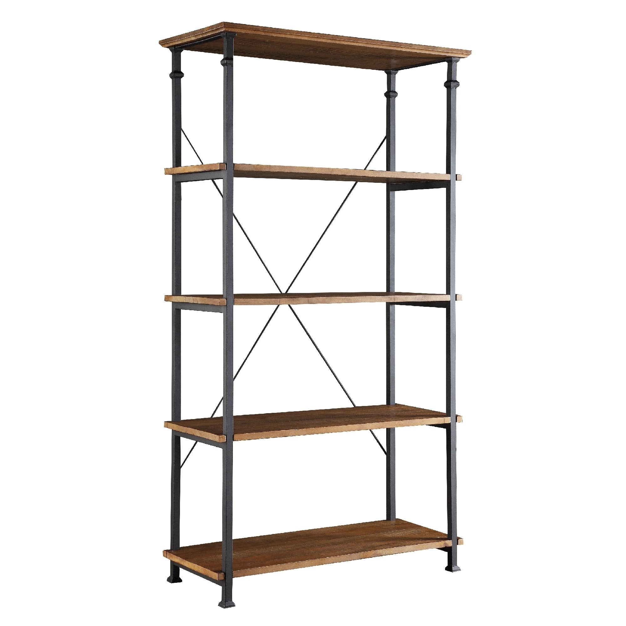 Myra Vintage Industrial Modern Rustic 40 Inch Bookcase By Inspire Q Classic N A