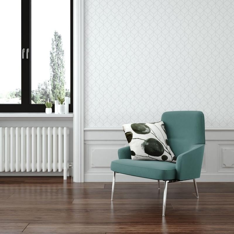 Myrtle Geo White Wallpaper