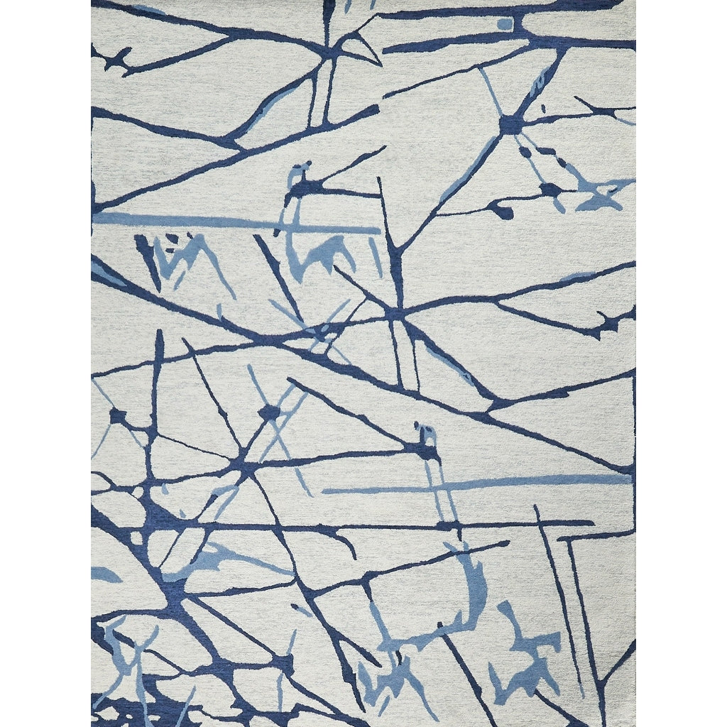 Mystic Hand Tufted New Zealand Wool Navy Area Rug