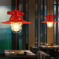 Mystika 1 Light Red 12 Inch Edison Chandelier With Bulb