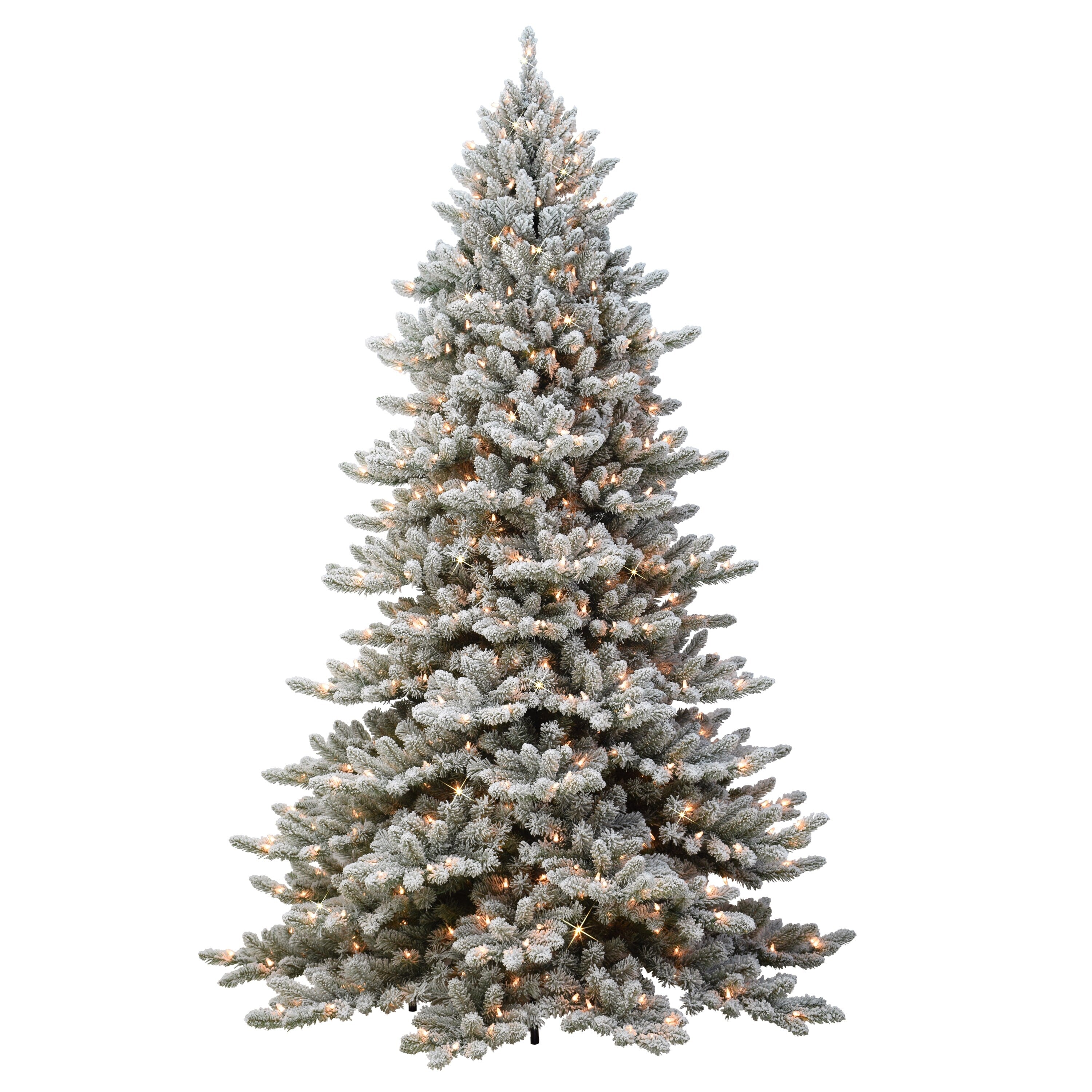 New Puleo Intl. 9 Royal Majestic Fraser Fir Flocked Green Tree With Memory Tips And Sure Lit Pole With 800 Ul Clear Lights 9