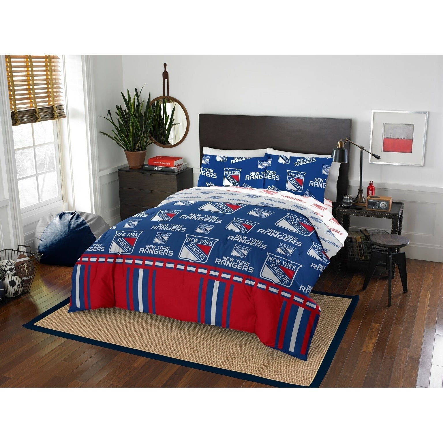 Nhl 875 New York Rangers Queen Bed In A Bag Set