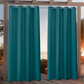 Nicole Miller New York Canvas Outdoor Grommet Top Curtain Panel Pair