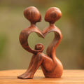 Handmade A Heart Shared By Two Wood Sculpture Indonesia