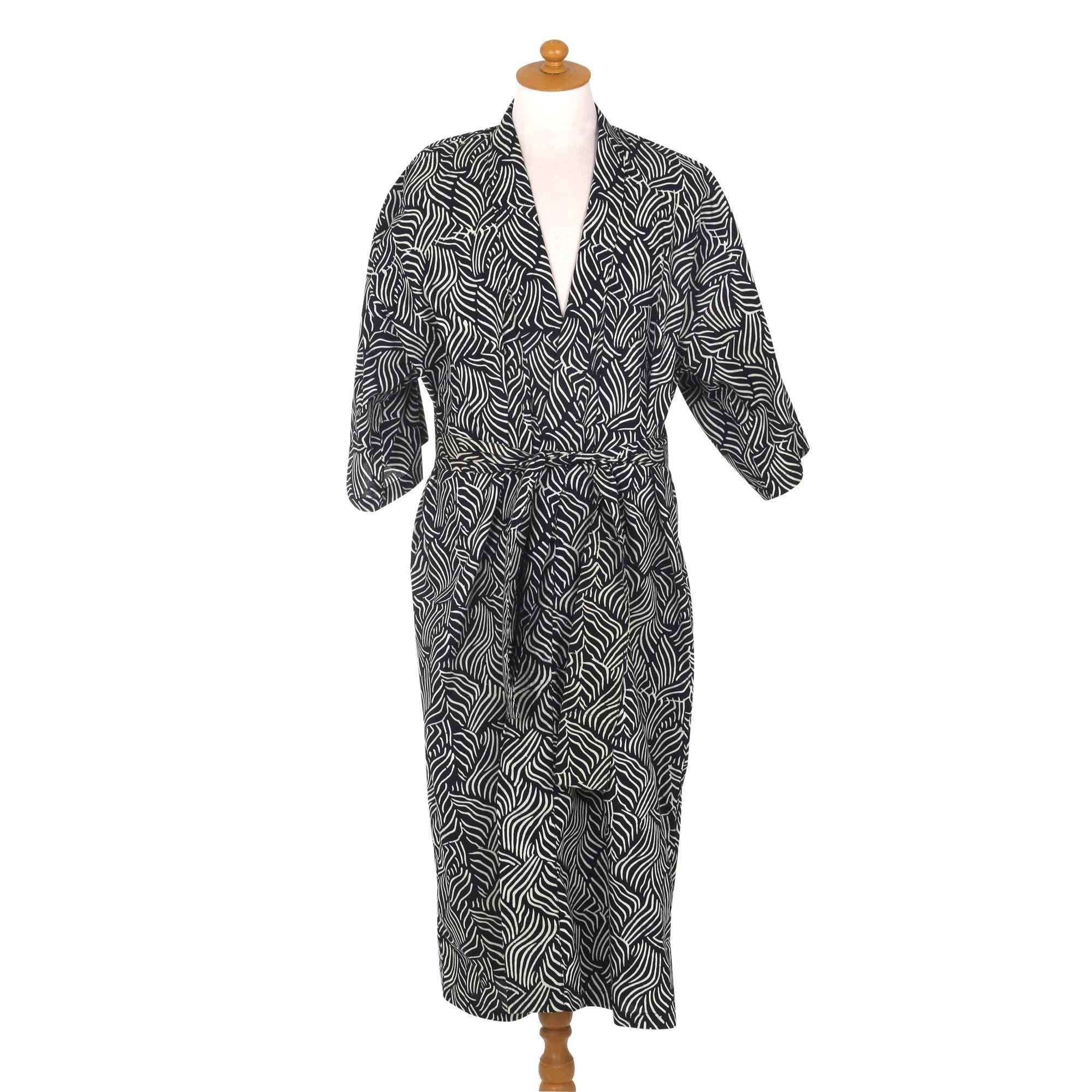 Handmade Mens Cotton Bedeg Batik Robe Indonesia