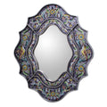 Spring Violets Lend A Note Of Purple To The Multicolor Reverse Painted Glass Elegant Silver Gilt Decor Accent Wall Mirror Peru