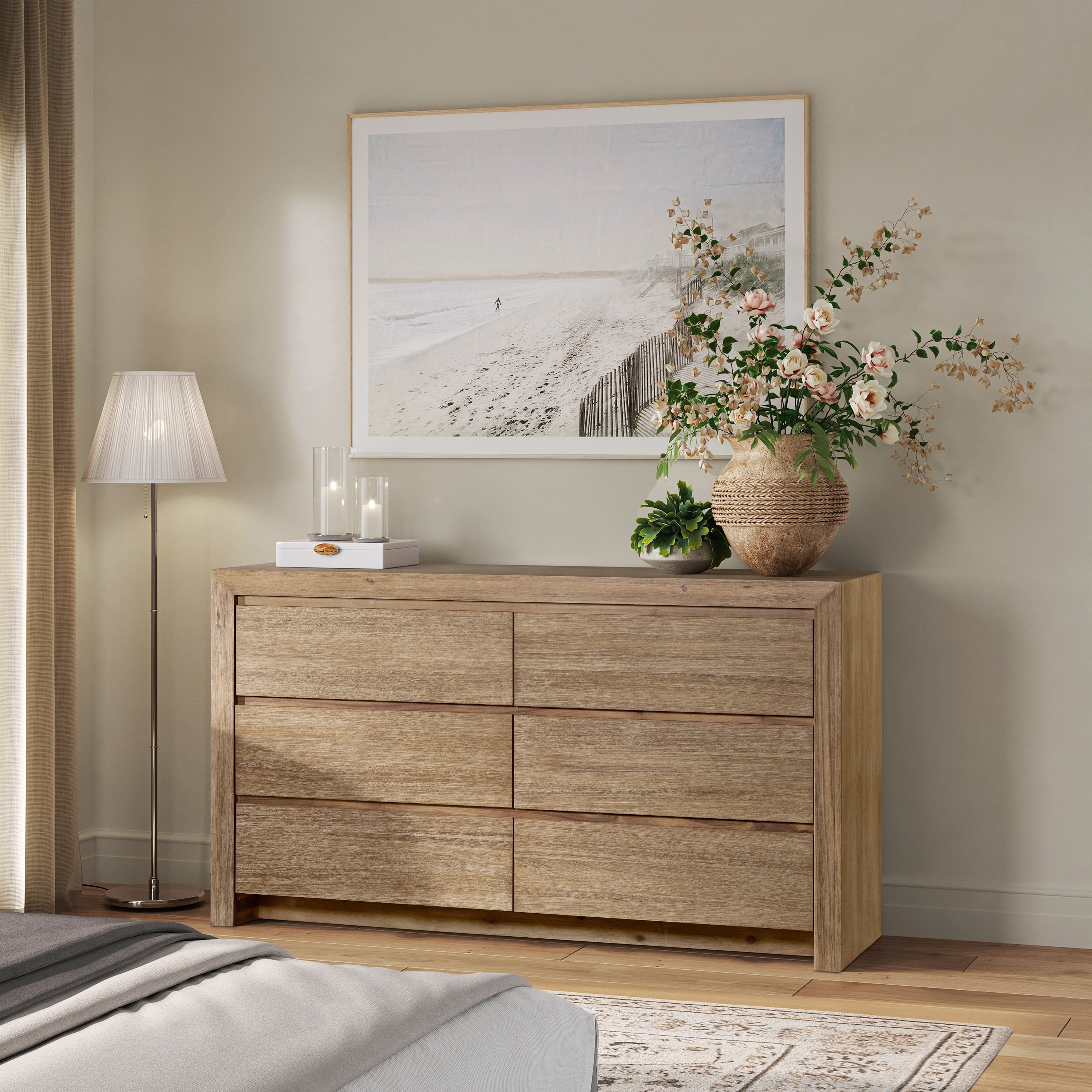 Npd Furniture Zerano 6 Drawer Dresser Brushed Smoke
