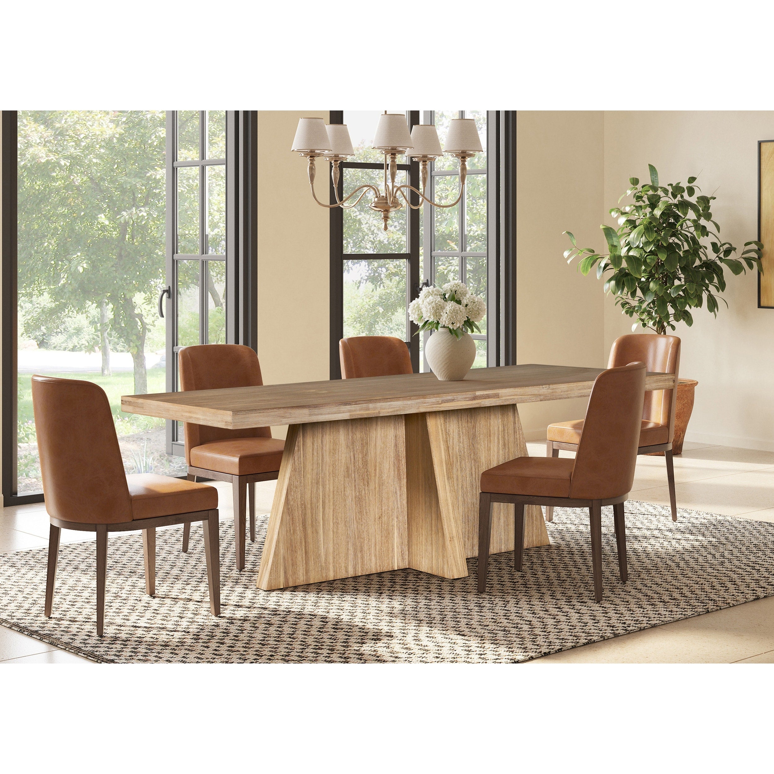 Npd Furniture Zerano Cross Legs Dining Table 84 Brushed Smoke