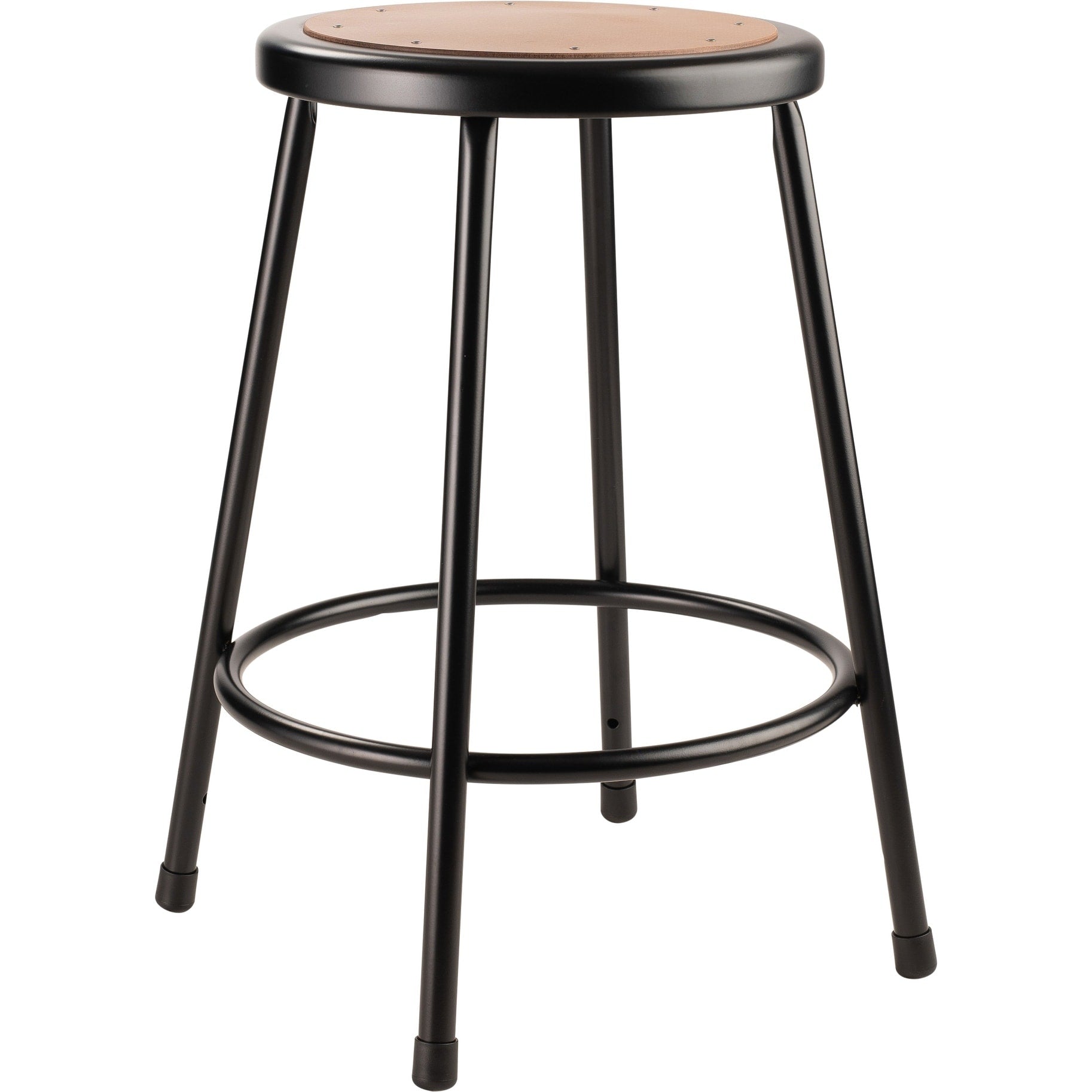 National Public Seating Round Black Hardboard Seat Stool