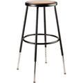 National Public Seating Adjustable Height Black Round Seat Stool