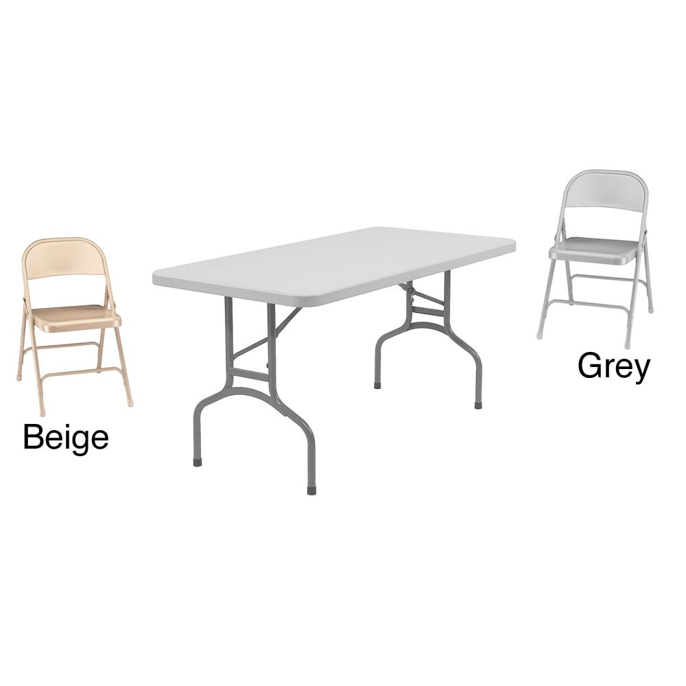 Nps 60 Inch Folding Table And Chairs Set