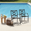 Nuu Garden Outdoor Metal Frame Stackable Chair 2 Piece Black