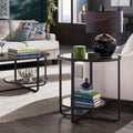 Naches Oval End Table With Antique Mirror Top By Inspire Q Modern End Table