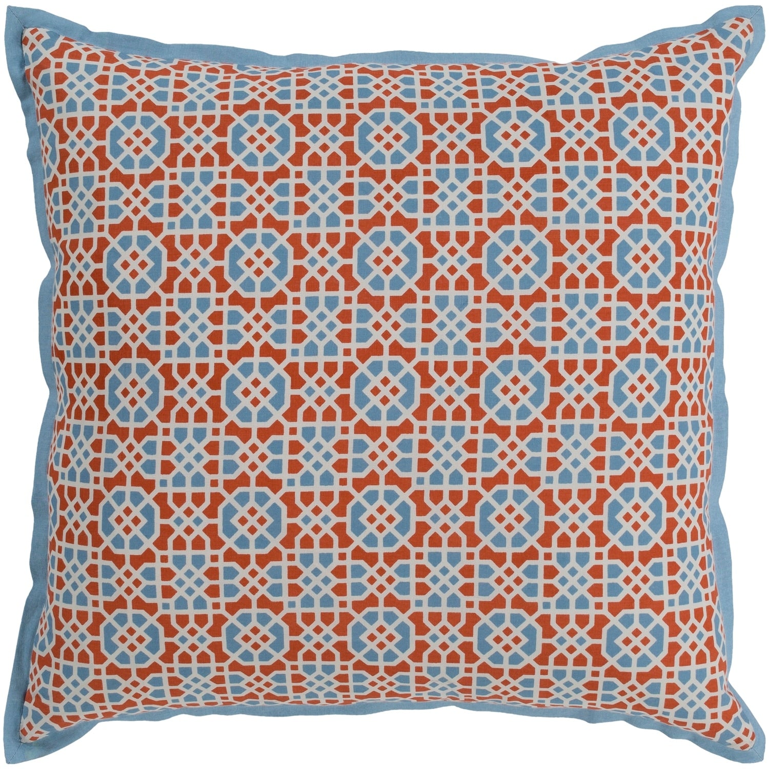 Nadica Geometric Sky Blue Feather Down Or Poly Filled Throw Pillow 20 Inch