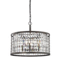 Nadina 22 Inch Wide 6 Light Chandelier In Silverdust Iron