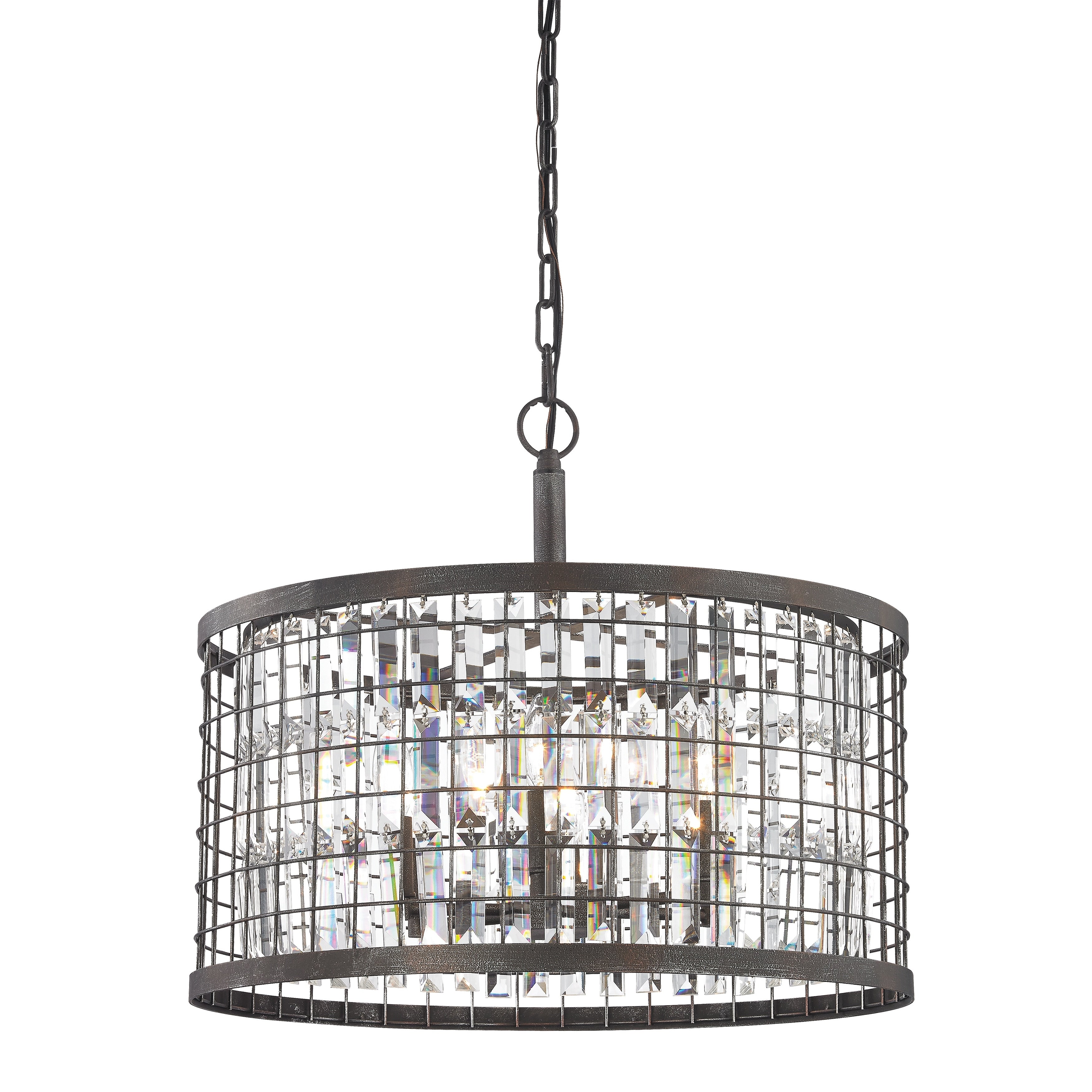 Nadina 22 Inch Wide 6 Light Chandelier In Silverdust Iron