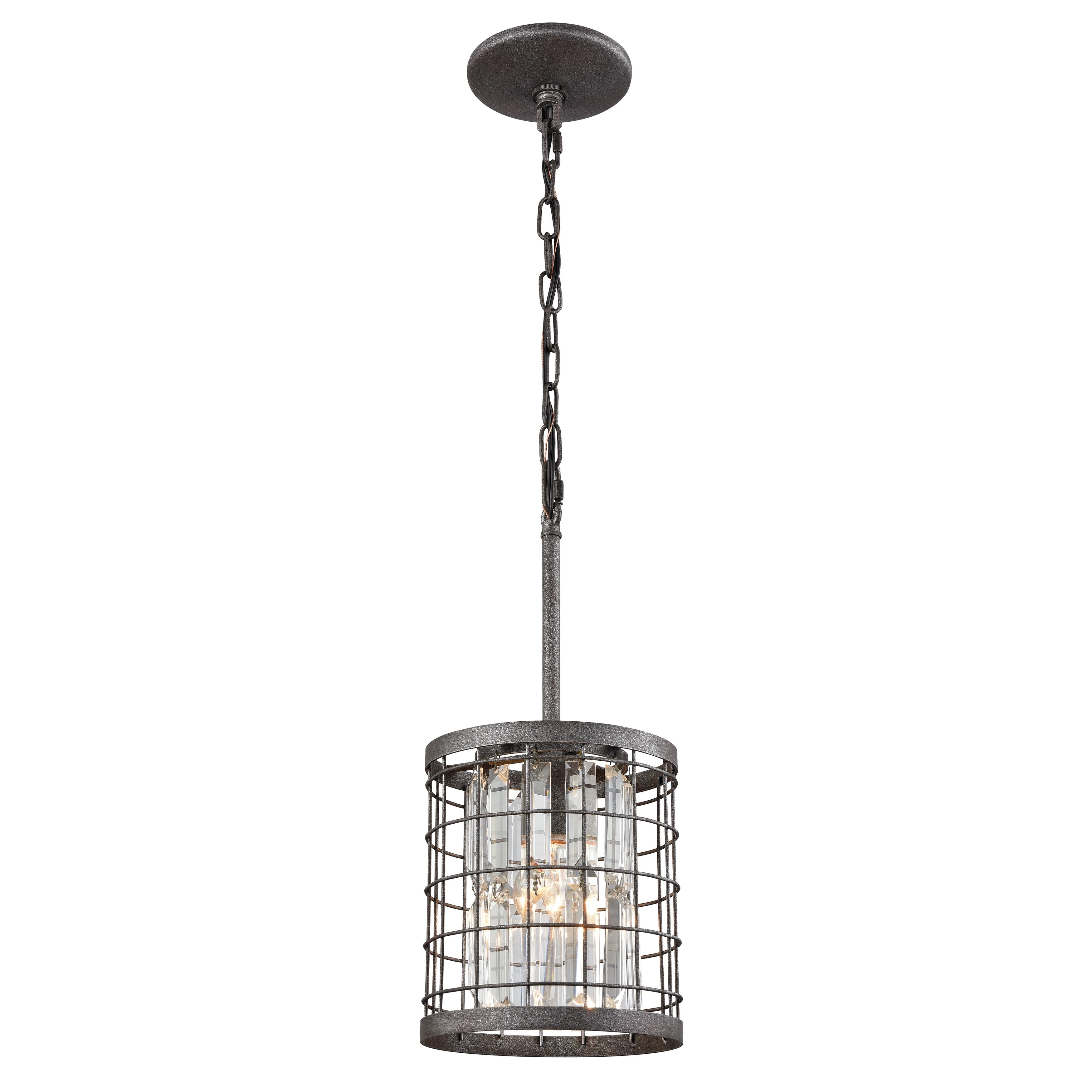 Nadina 7 Inch Wide 1 Light Mini Pendant In Silverdust Iron 7In W X 7In D X 10In H