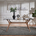 Nadine Mid Century Walnut Finish Rectangular Dining Table By Inspire Q Modern