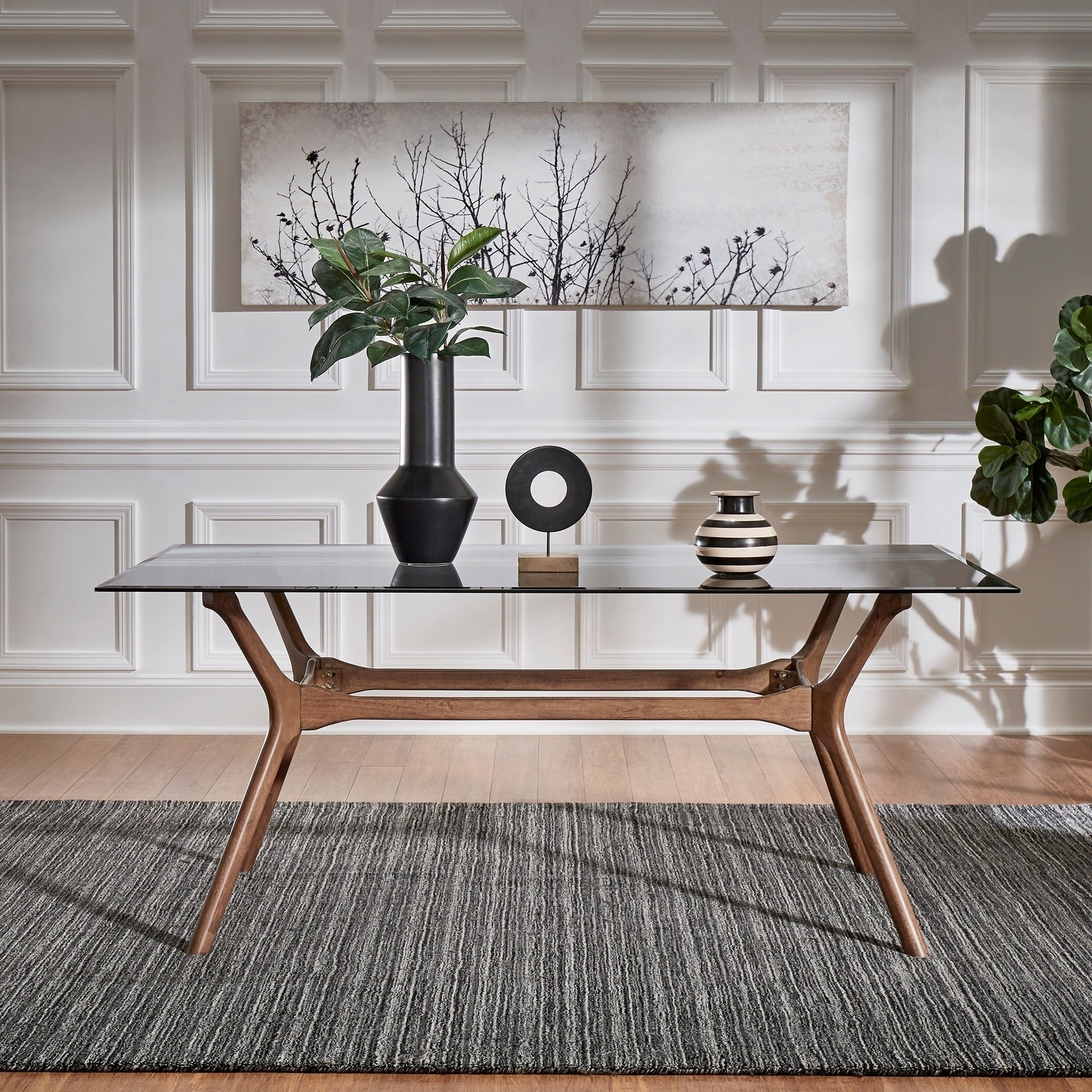 Nadine Mid Century Walnut Finish Rectangular Dining Table By Inspire Q Modern