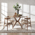 Nadine Walnut Finish Round Dining Set Curved Back Chairs By Inspire Q Modern