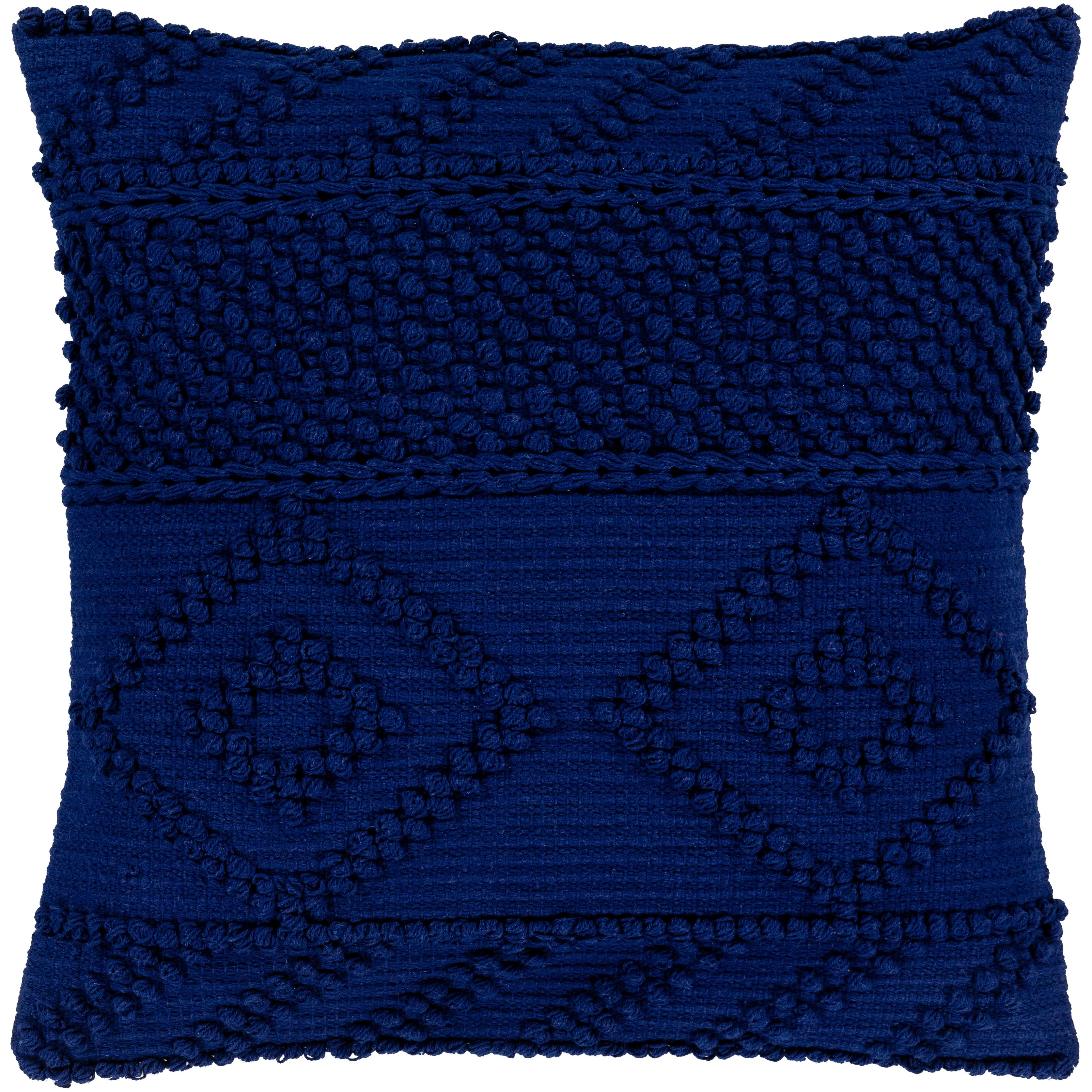 Nadra Blue Bohemian 22 Inch Throw Pillow Cover